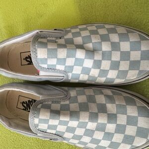 Vans Blue Checkered Slip-On Shoes